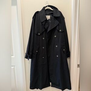 Classic Black Trench Coat from London Fog with Inside Lining Size 44 Regular